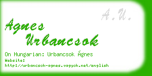 agnes urbancsok business card